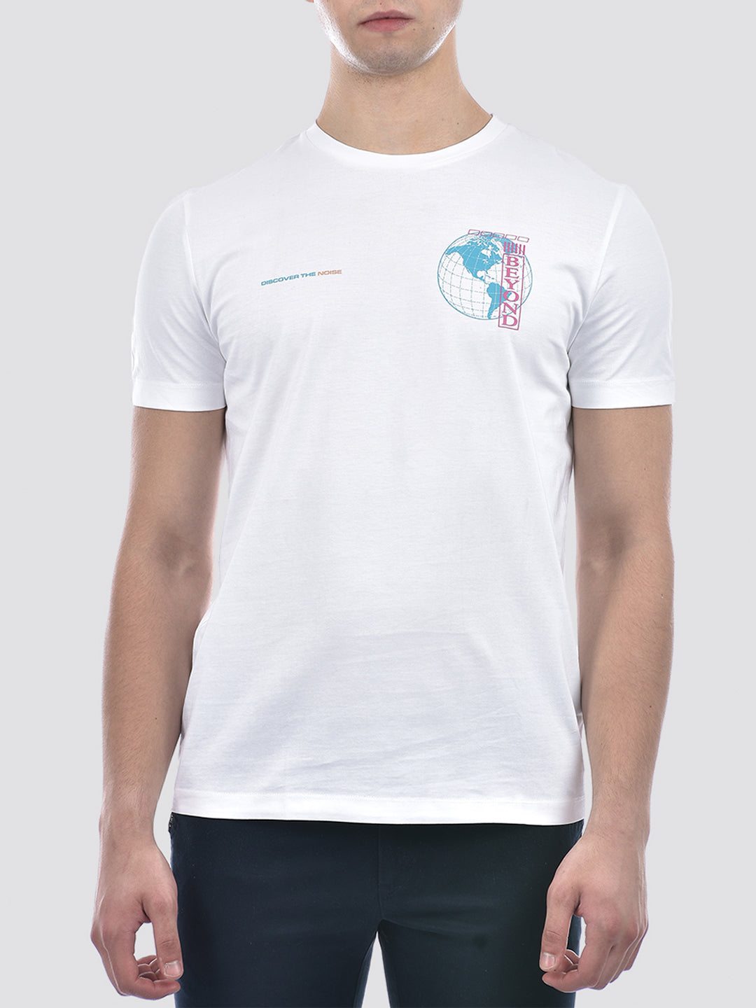 Camla Barcelona Graphic Print Adorned White T-shirt