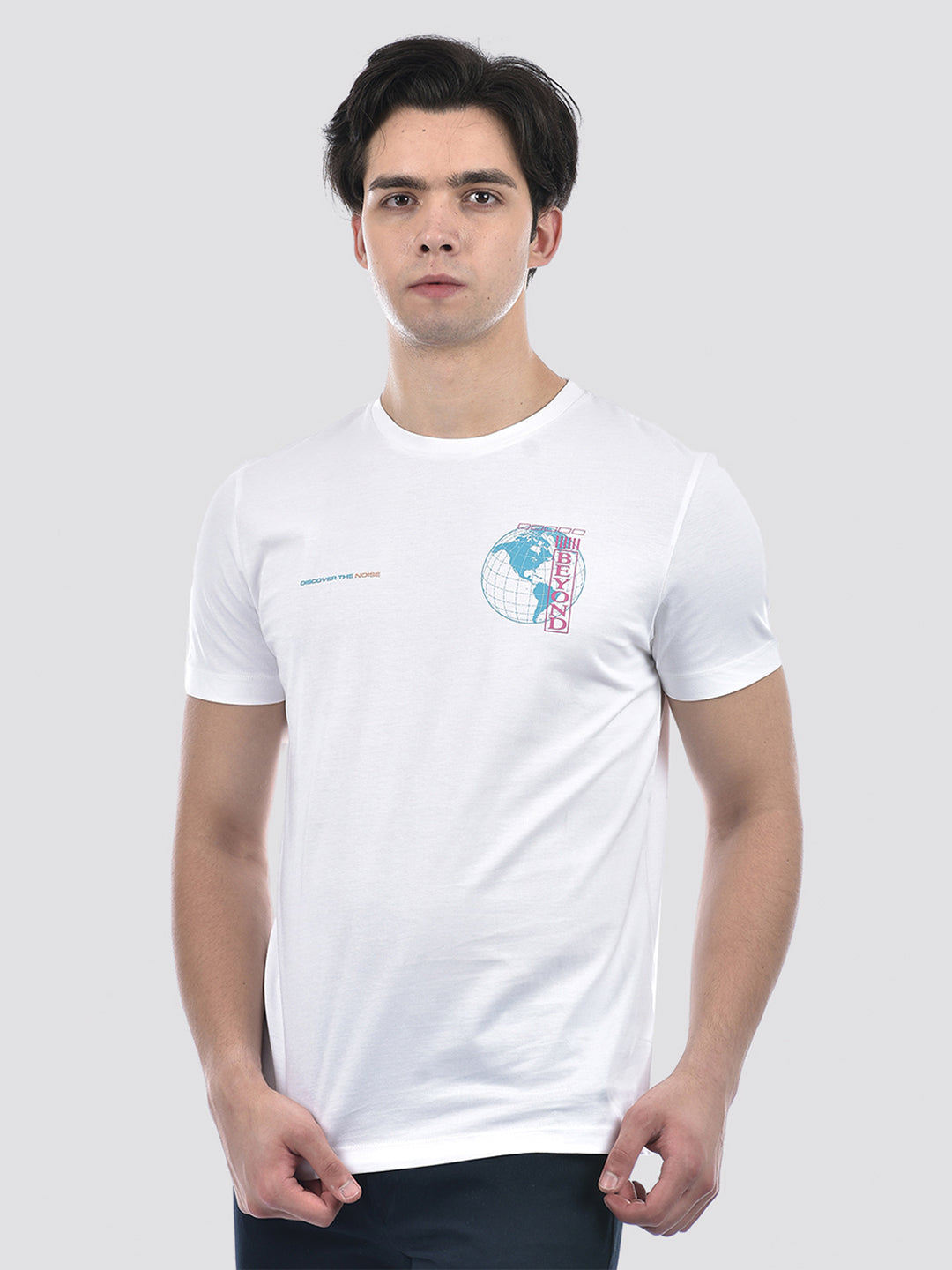 Camla Barcelona Graphic Print Adorned White T-shirt