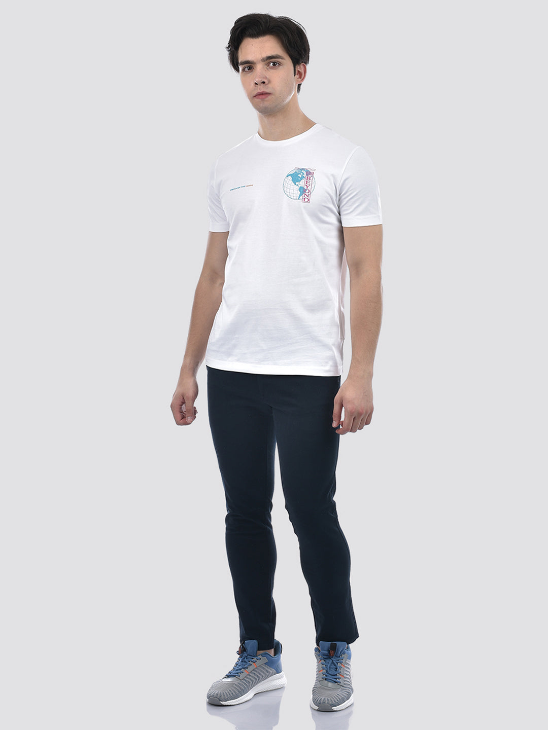 Camla Barcelona Graphic Print Adorned White T-shirt