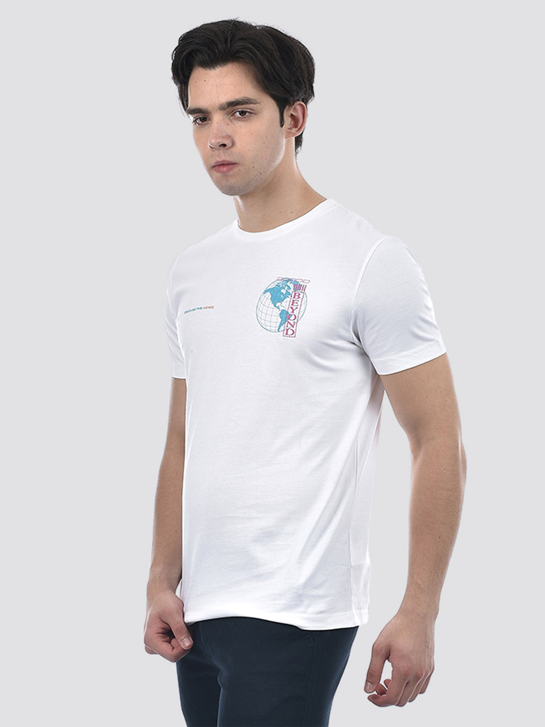 Camla Barcelona Graphic Print Adorned White T-shirt