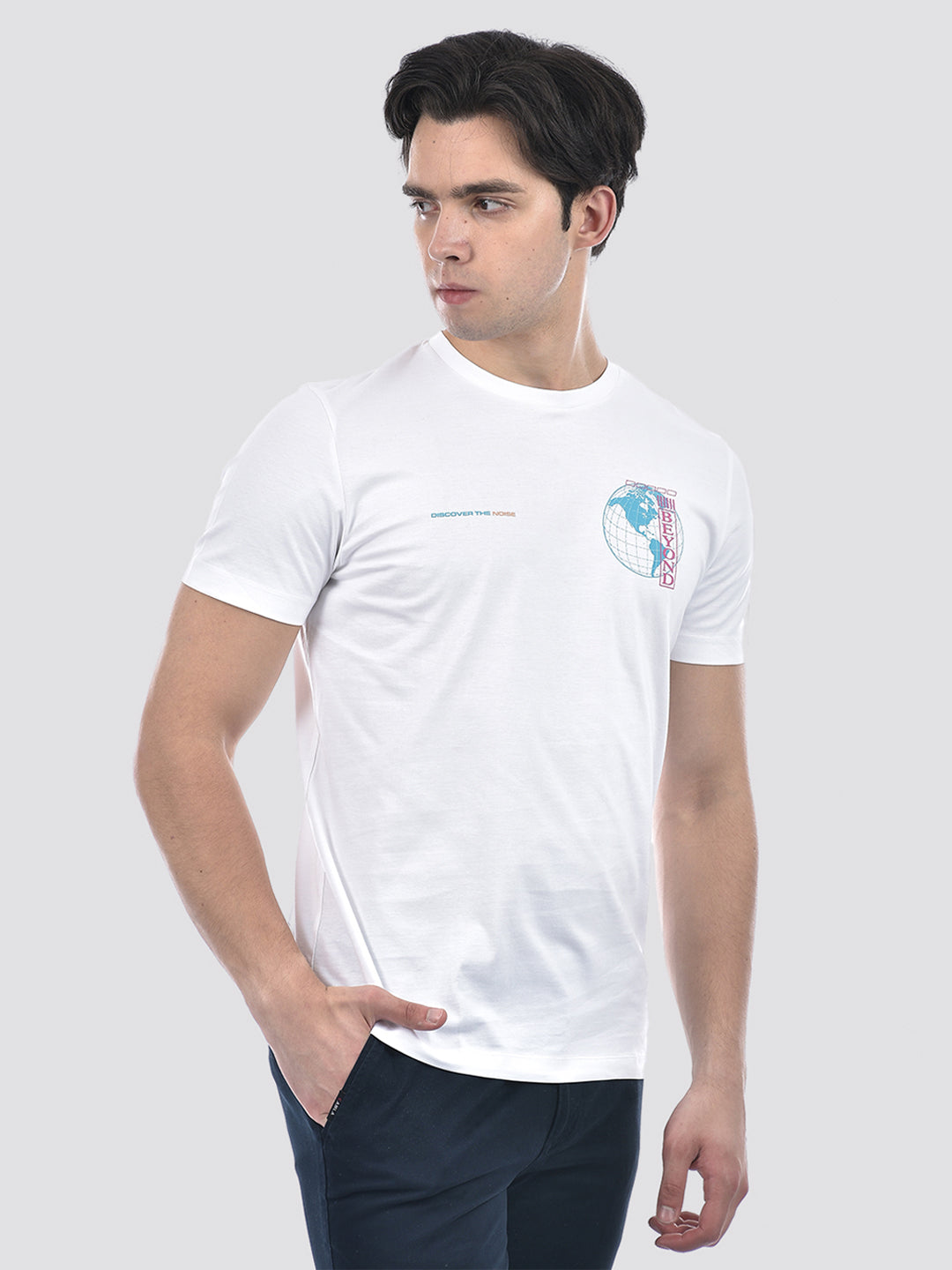 Camla Barcelona Graphic Print Adorned White T-shirt