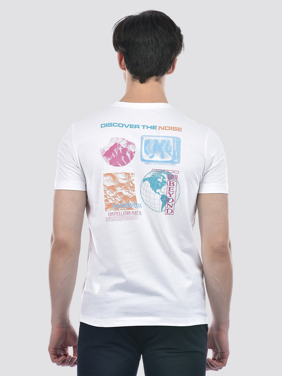 Camla Barcelona Graphic Print Adorned White T-shirt