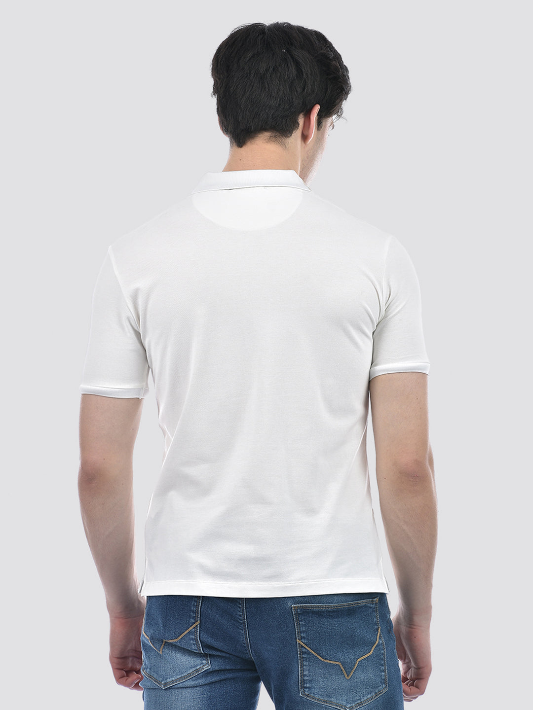Camla Barcelona Striped Shoulder Cream Polo T-shirt